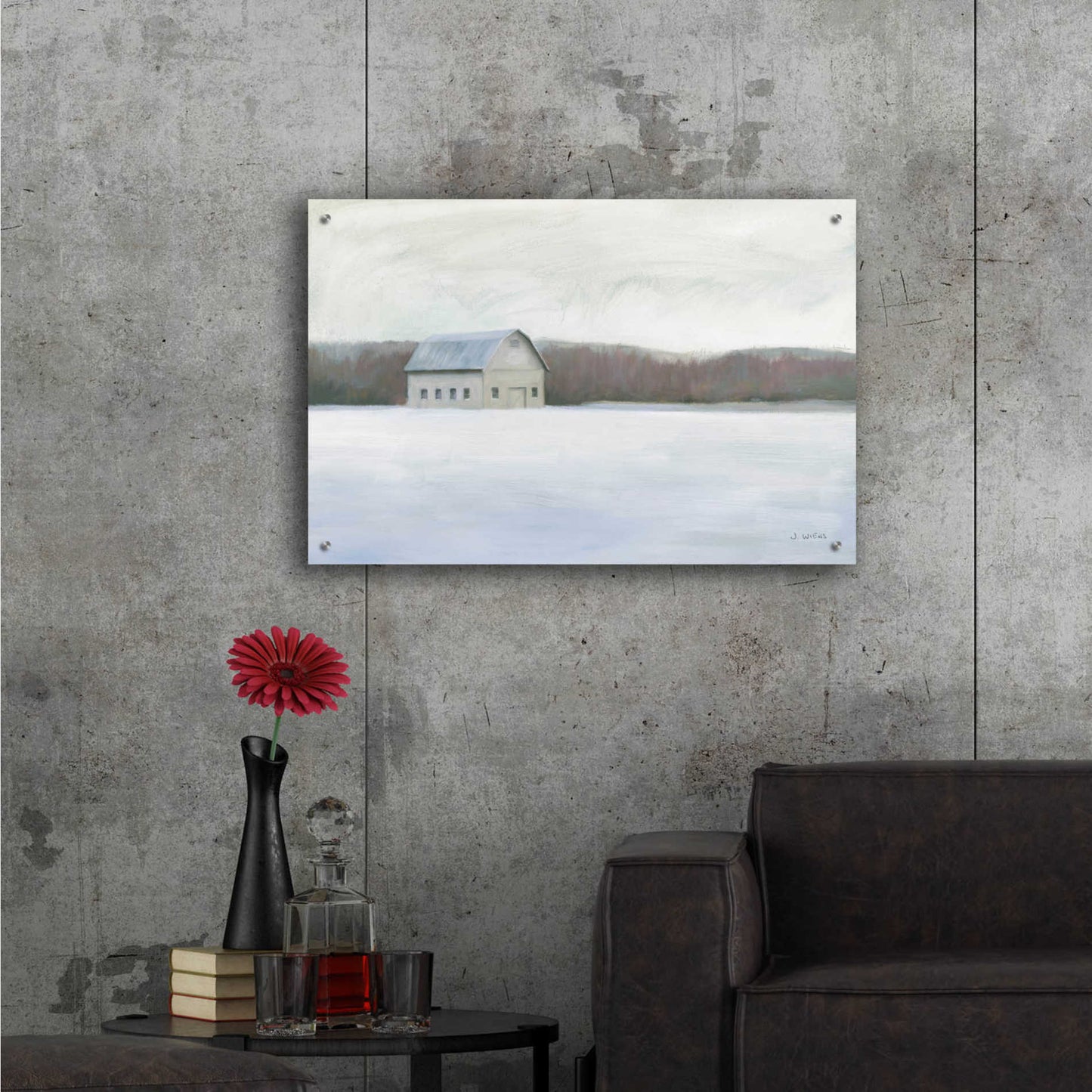 Epic Art 'Winter Barn' by James Wiens, Acrylic Glass Wall Art,36x24