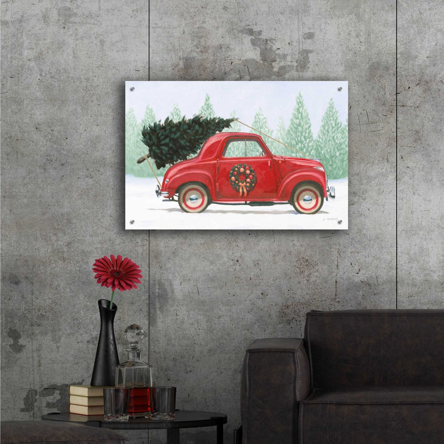 Epic Art 'Christmas Farm I' by James Wiens, Acrylic Glass Wall Art,36x24