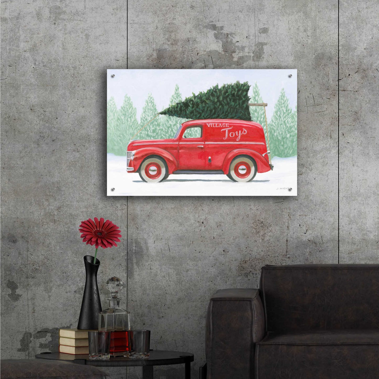 Epic Art 'Christmas Farm II' by James Wiens, Acrylic Glass Wall Art,36x24