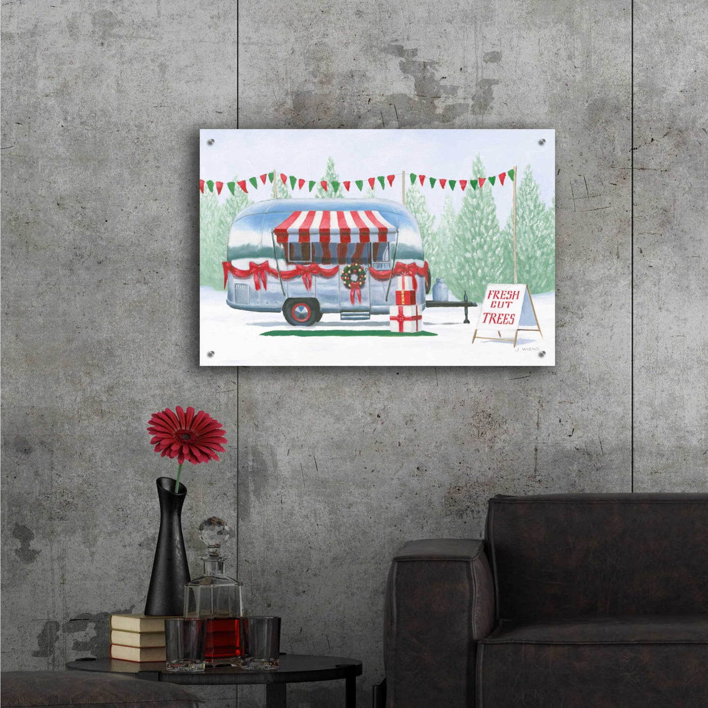 Epic Art 'Christmas Farm IV' by James Wiens, Acrylic Glass Wall Art,36x24