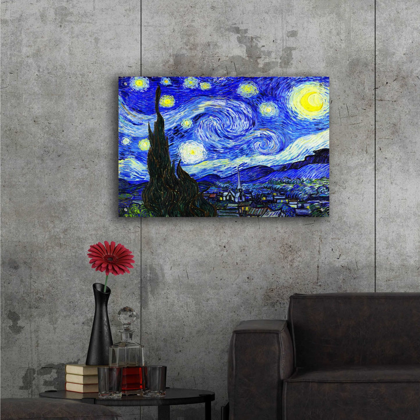 Epic Art 'The Starry Night' by Vincent van Gogh, Acrylic Glass Wall Art,36x24
