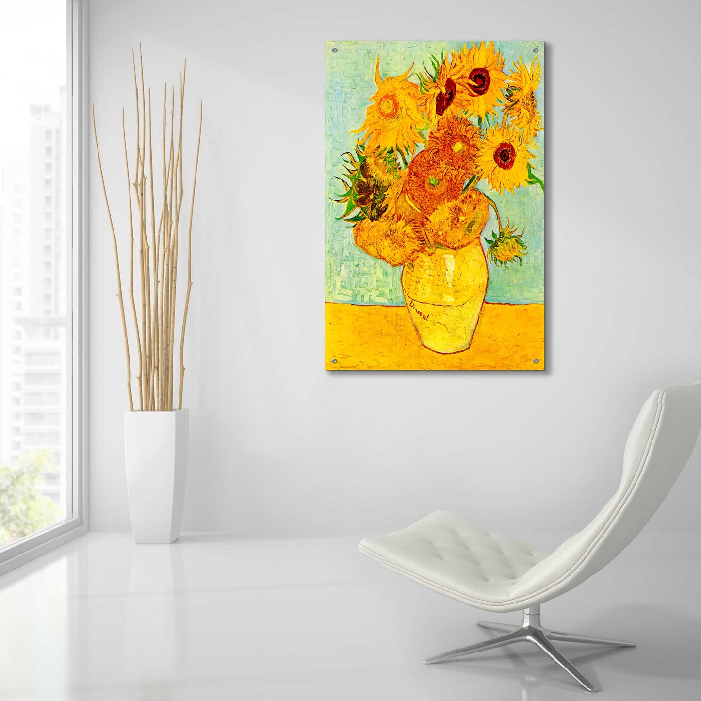 Epic Art 'Still Life: Vase with Twelve Sunflowers' by Vincent van Gogh, Acrylic Glass Wall Art,24x36