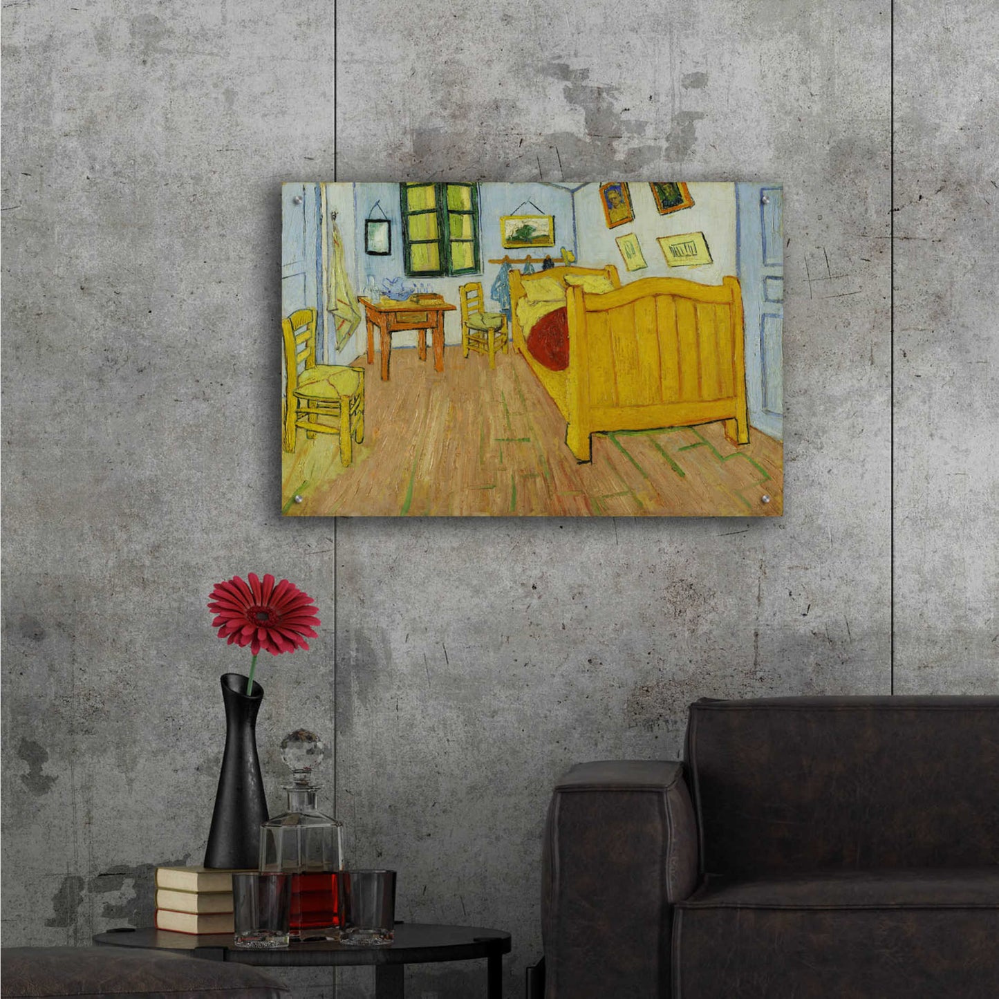 Epic Art 'Bedroom in Arles' by Vincent van Gogh, Acrylic Glass Wall Art,36x24