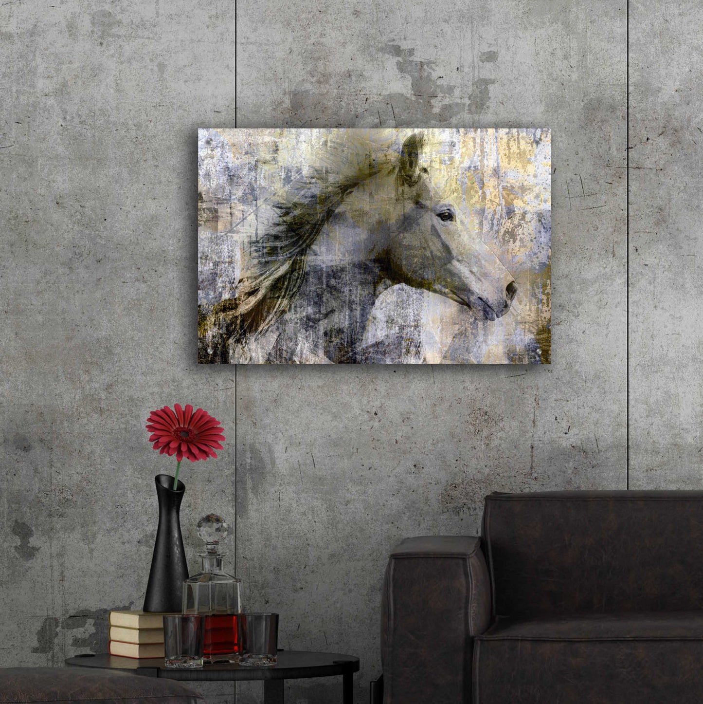 Epic Art 'Vintage Horse,' Acrylic Glass Wall Art,36x24