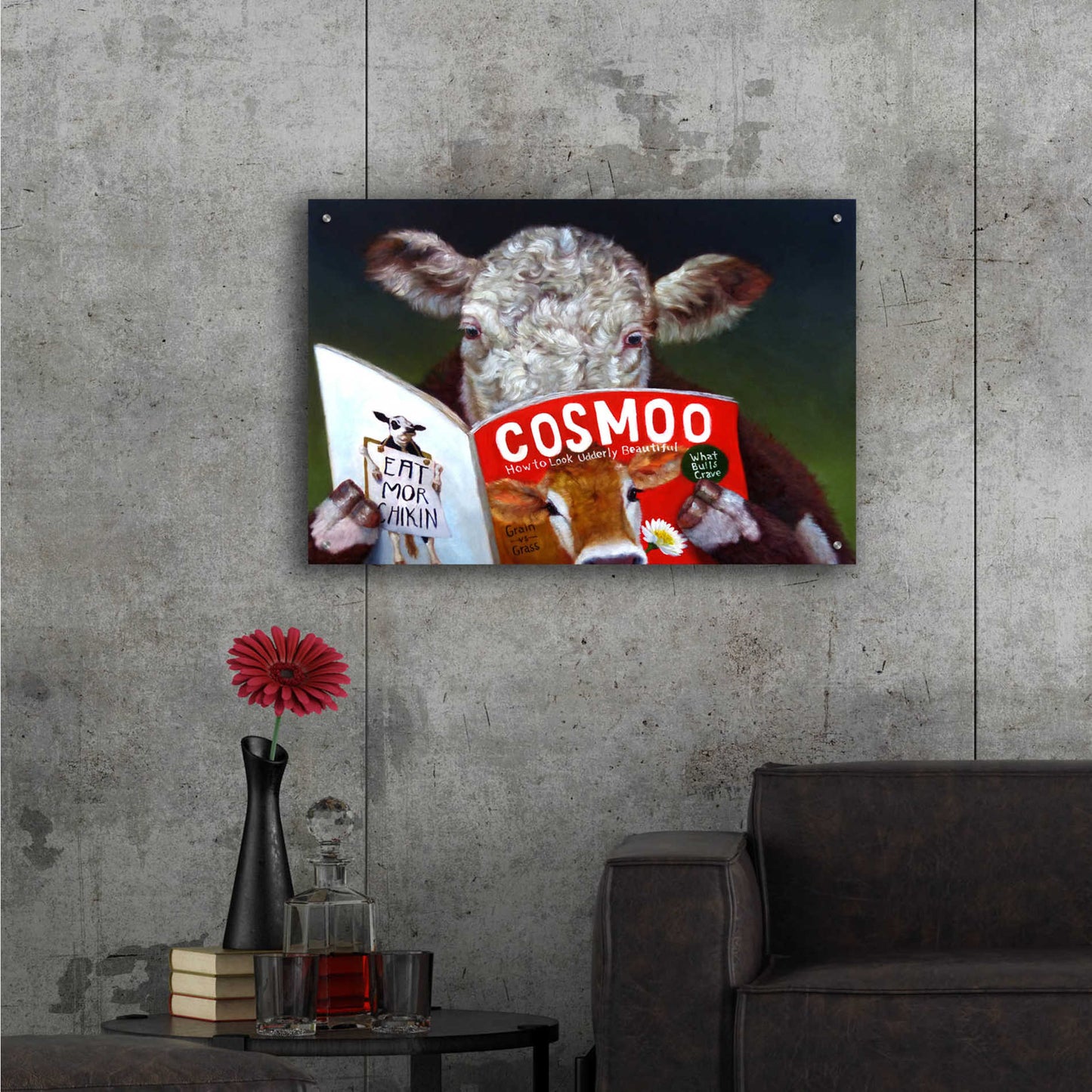 Epic Art 'Cow Tips' by Lucia Heffernan, Acrylic Glass Wall Art,36x24