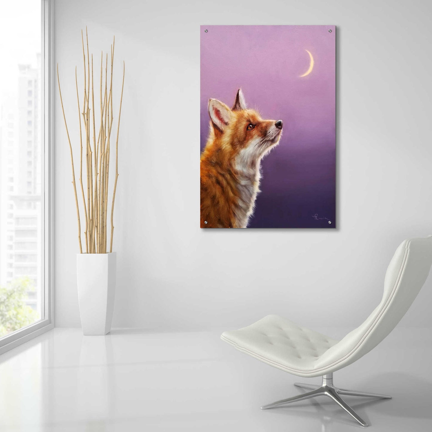 Epic Art 'Talking To The Moon' by Lucia Heffernan, Acrylic Glass Wall Art,24x36