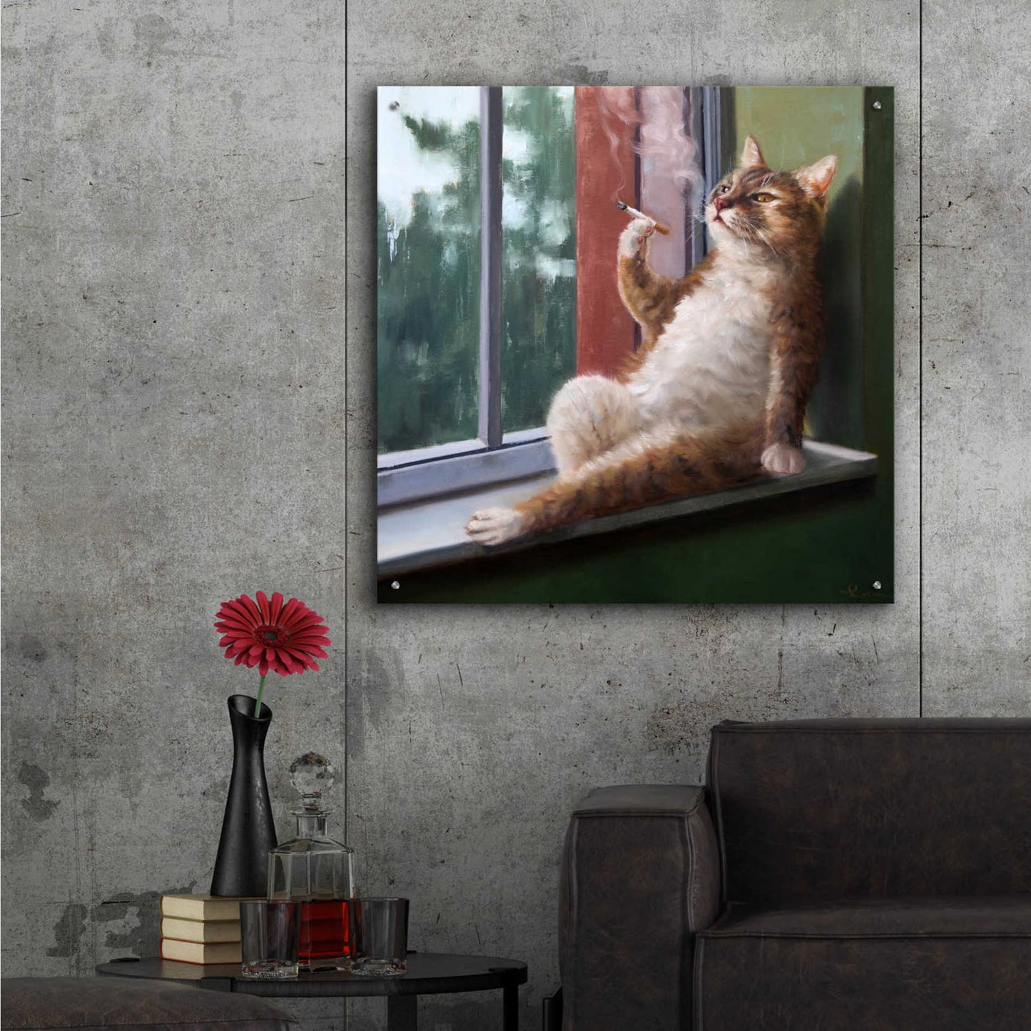 Epic Art 'Rainy Day Blues' by Lucia Heffernan, Acrylic Glass Wall Art,36x36