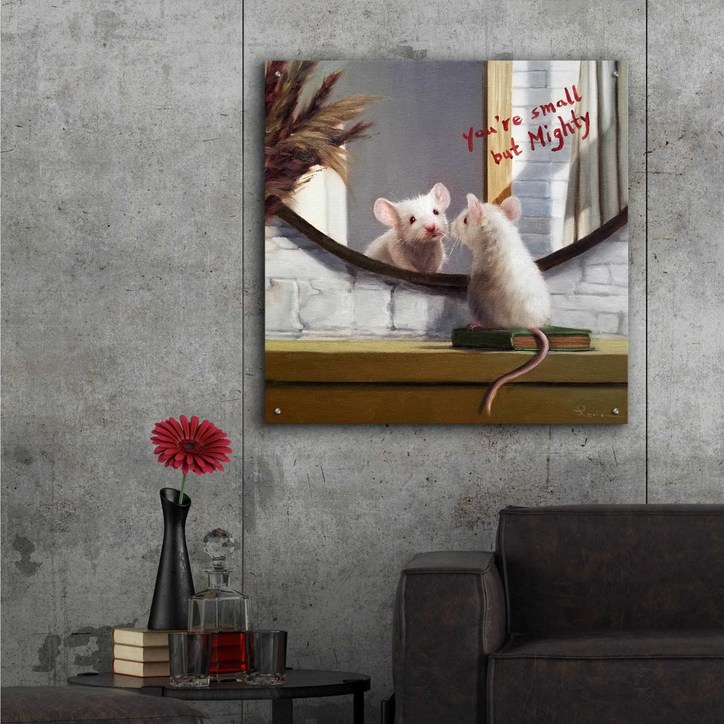 Epic Art 'Mighty Mouse' by Lucia Heffernan, Acrylic Glass Wall Art,36x36