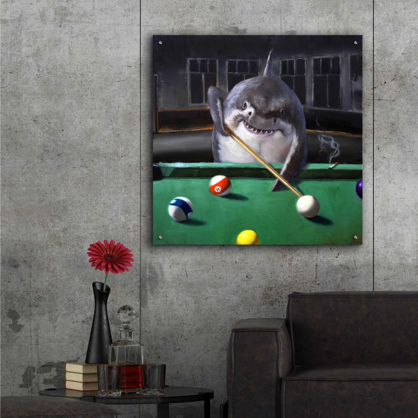 Epic Art 'Pool Shark' by Lucia Heffernan, Acrylic Glass Wall Art,36x36