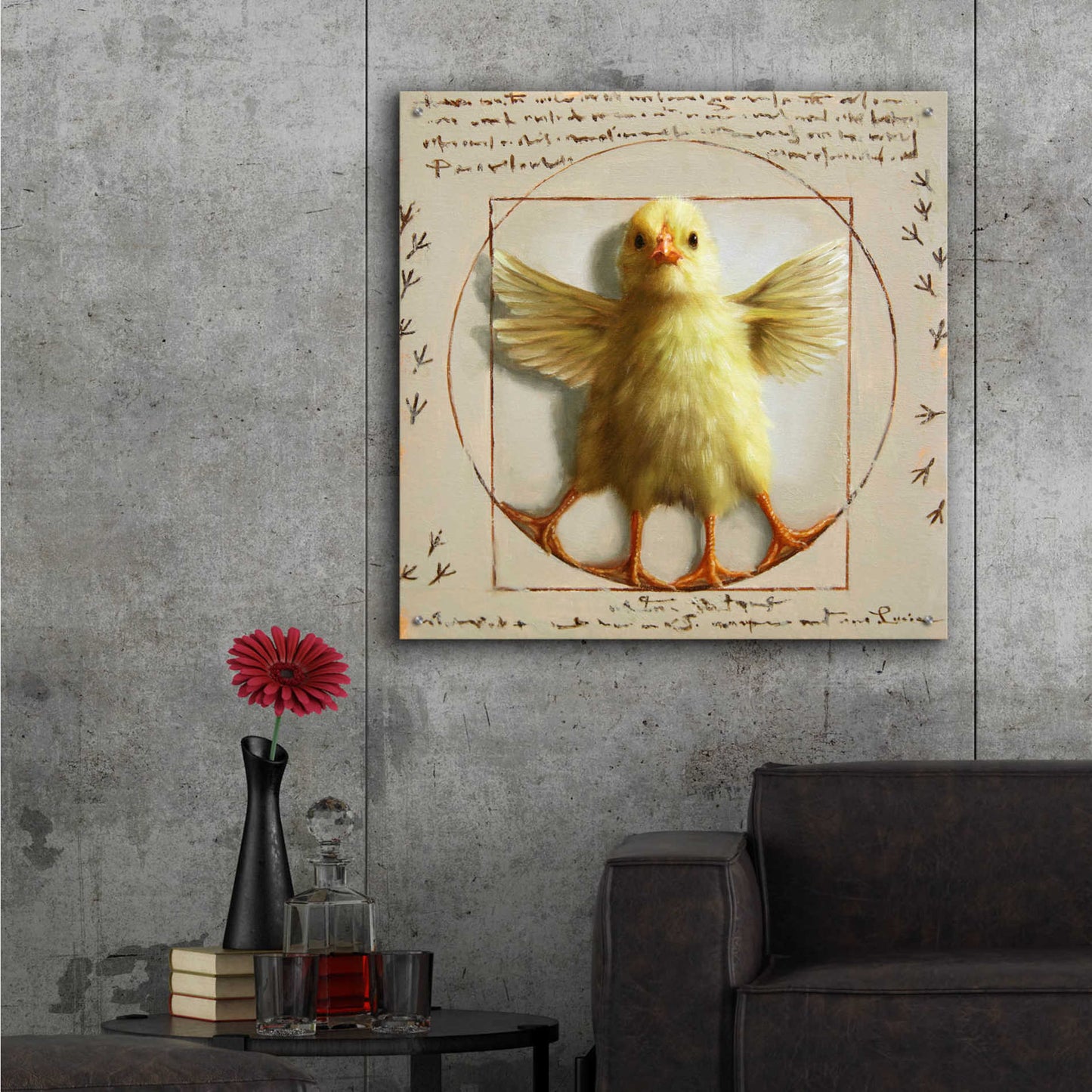 Epic Art 'Vitruvian Chick' by Lucia Heffernan, Acrylic Glass Wall Art,36x36