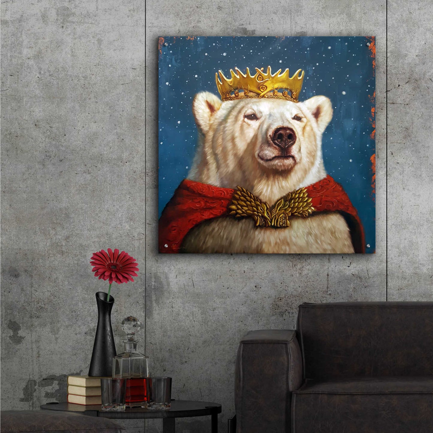 Epic Art 'Snow King' by Lucia Heffernan, Acrylic Glass Wall Art,36x36