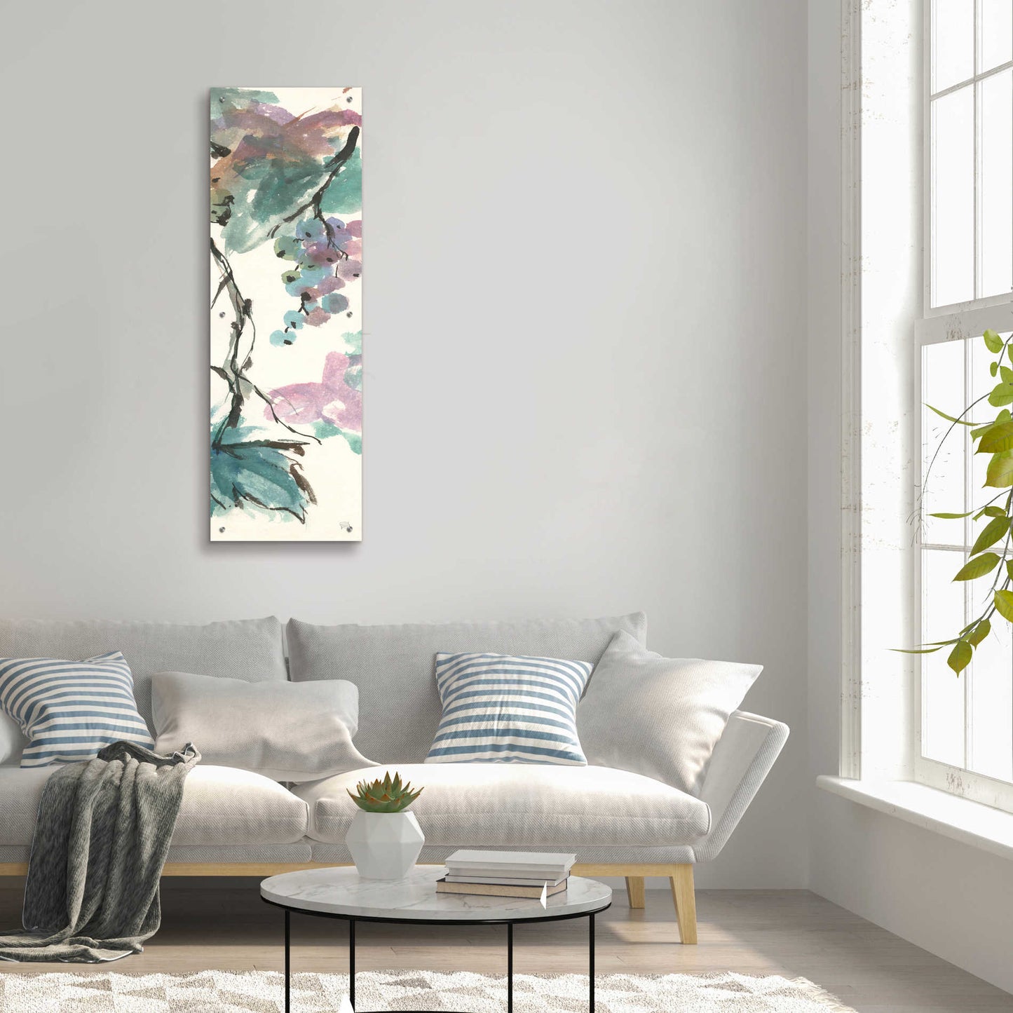 Epic Art 'Pastel Grape Panel II' by Chris Paschke,16x48