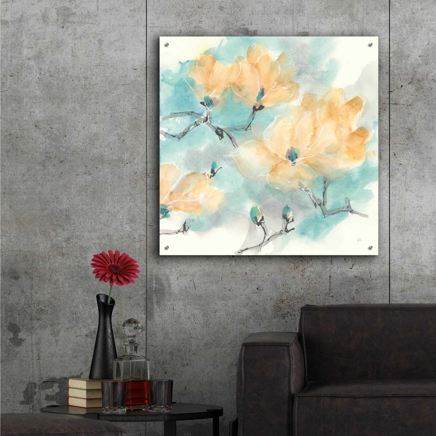 Epic Art 'Teal Buds I' by Chris Paschke,36x36