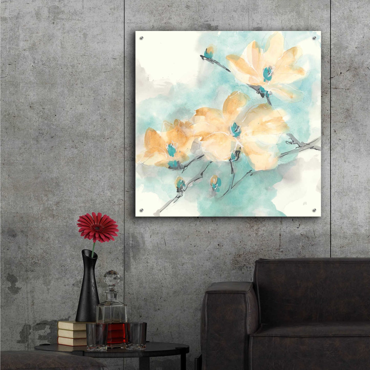 Epic Art 'Teal Buds II' by Chris Paschke,36x36