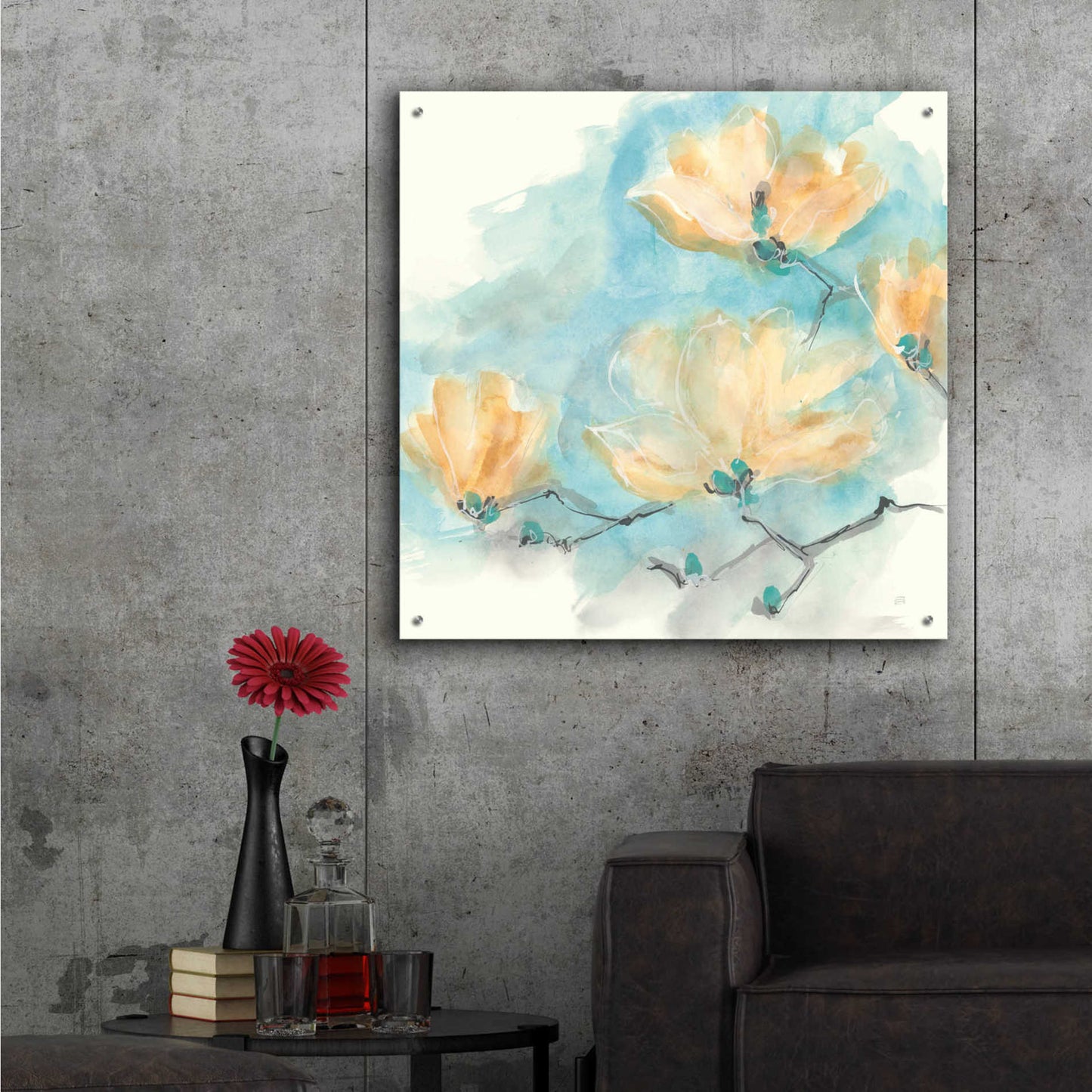 Epic Art 'Teal Buds III' by Chris Paschke,36x36