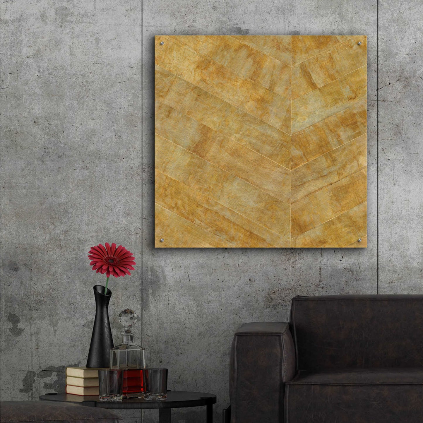 Epic Art 'Gilded Herringbone I' by Chris Paschke,36x36