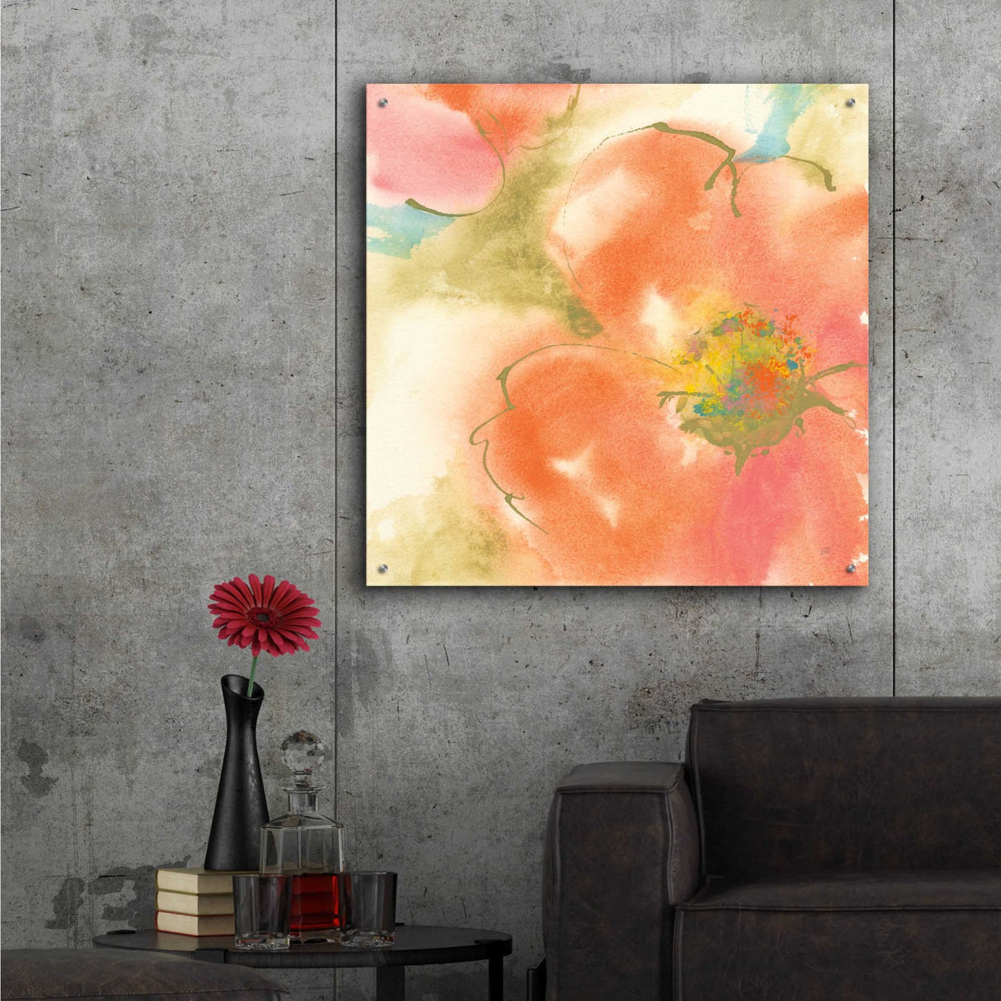 Epic Art 'Coral Poppy I' by Chris Paschke,36x36