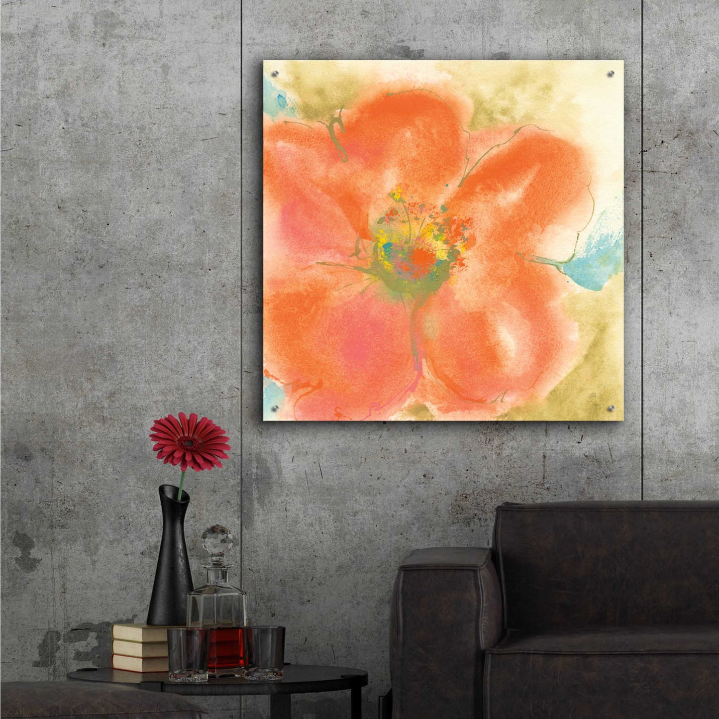 Epic Art 'Coral Poppy II' by Chris Paschke,36x36