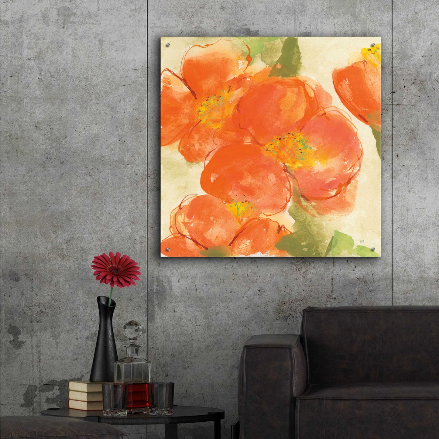 Epic Art 'Tangerine Poppies I' by Chris Paschke,36x36