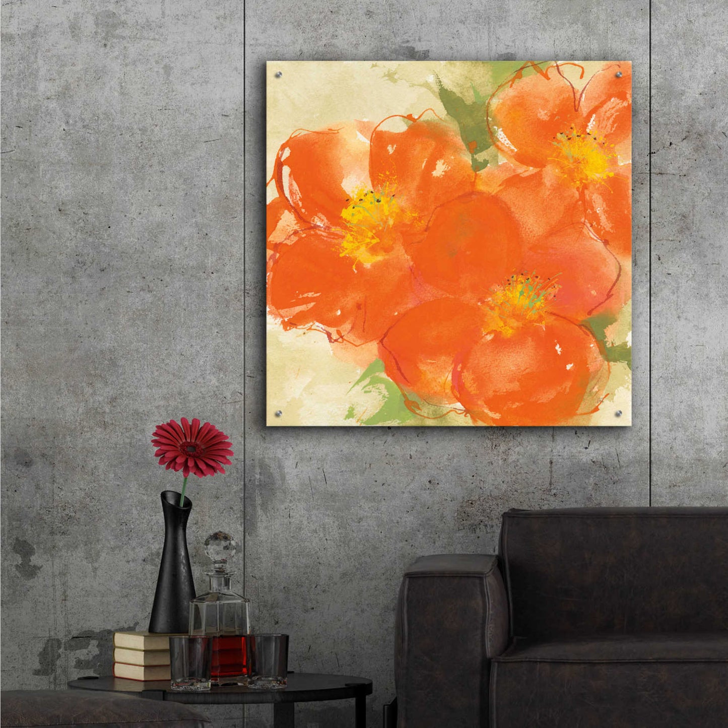 Epic Art 'Tangerine Poppies II' by Chris Paschke,36x36
