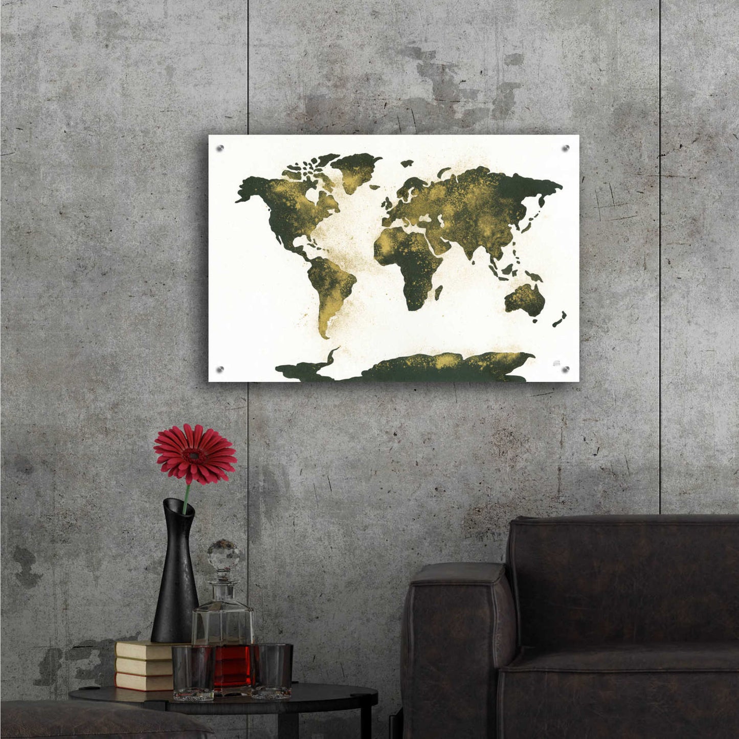 Epic Art 'World Map Gold Dust' by Chris Paschke,36x24