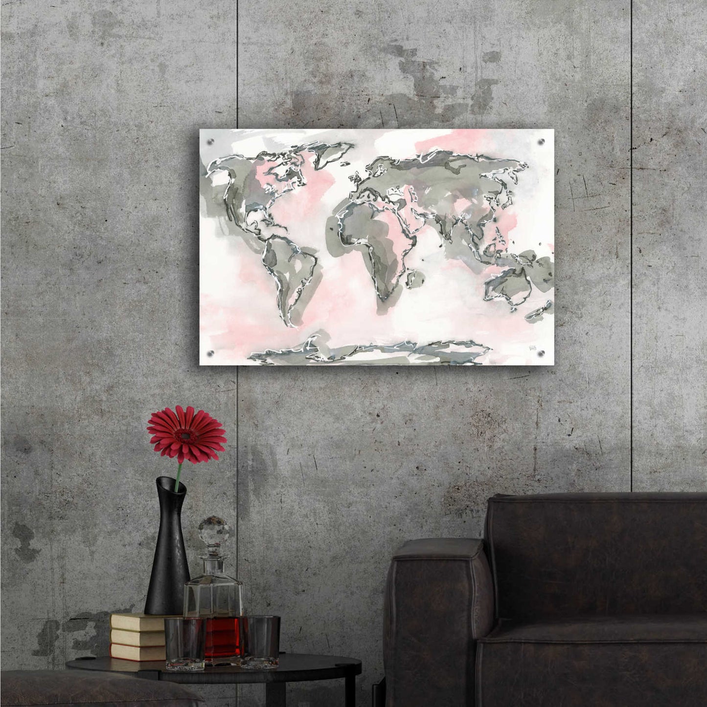 Epic Art 'World Map Blush' by Chris Paschke,36x24