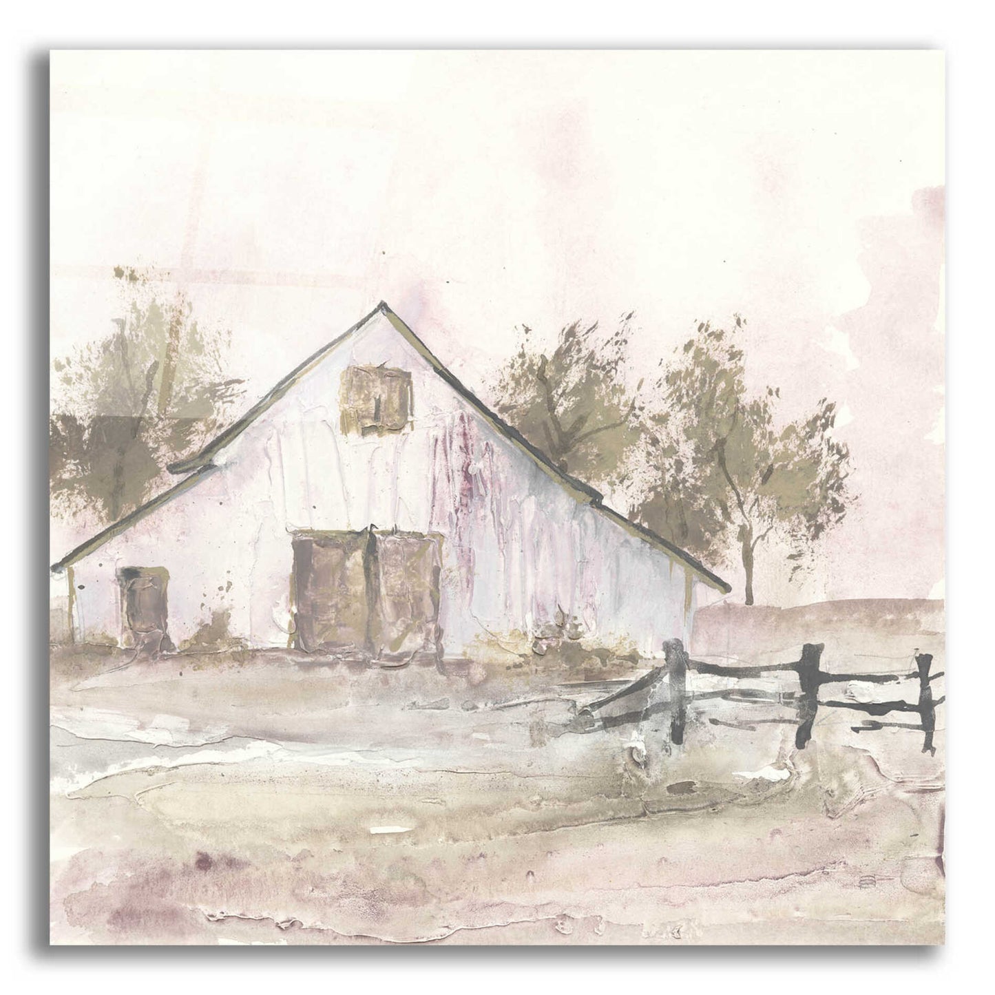 Epic Art 'White Barn II' by Chris Paschke, Acrylic Glass Wall Art,36x36