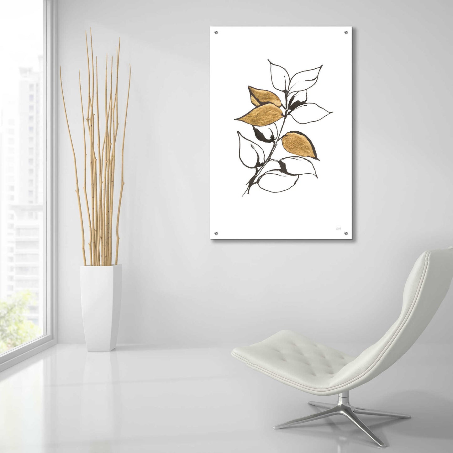 Epic Art 'Leafed VII' by Chris Paschke, Acrylic Glass Wall Art,24x36