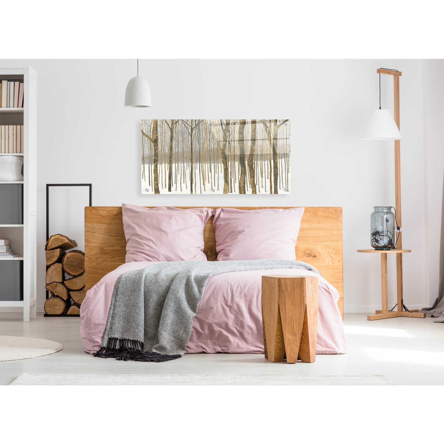 Epic Art 'Woods in Winter Gold' by Katherine Lovell, Acrylic Glass Wall Art,48x24