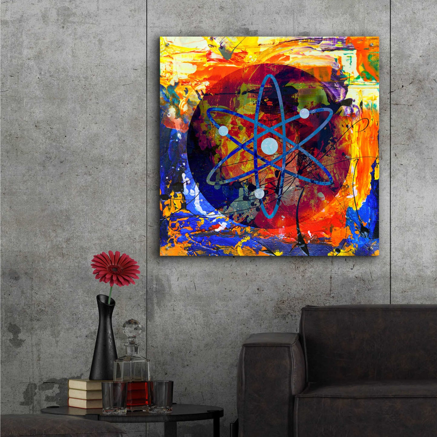 Epic Art 'Atom Cosmos Crypto In Color' by Epic Art Portfolio, Acrylic Glass Wall Art,36x36