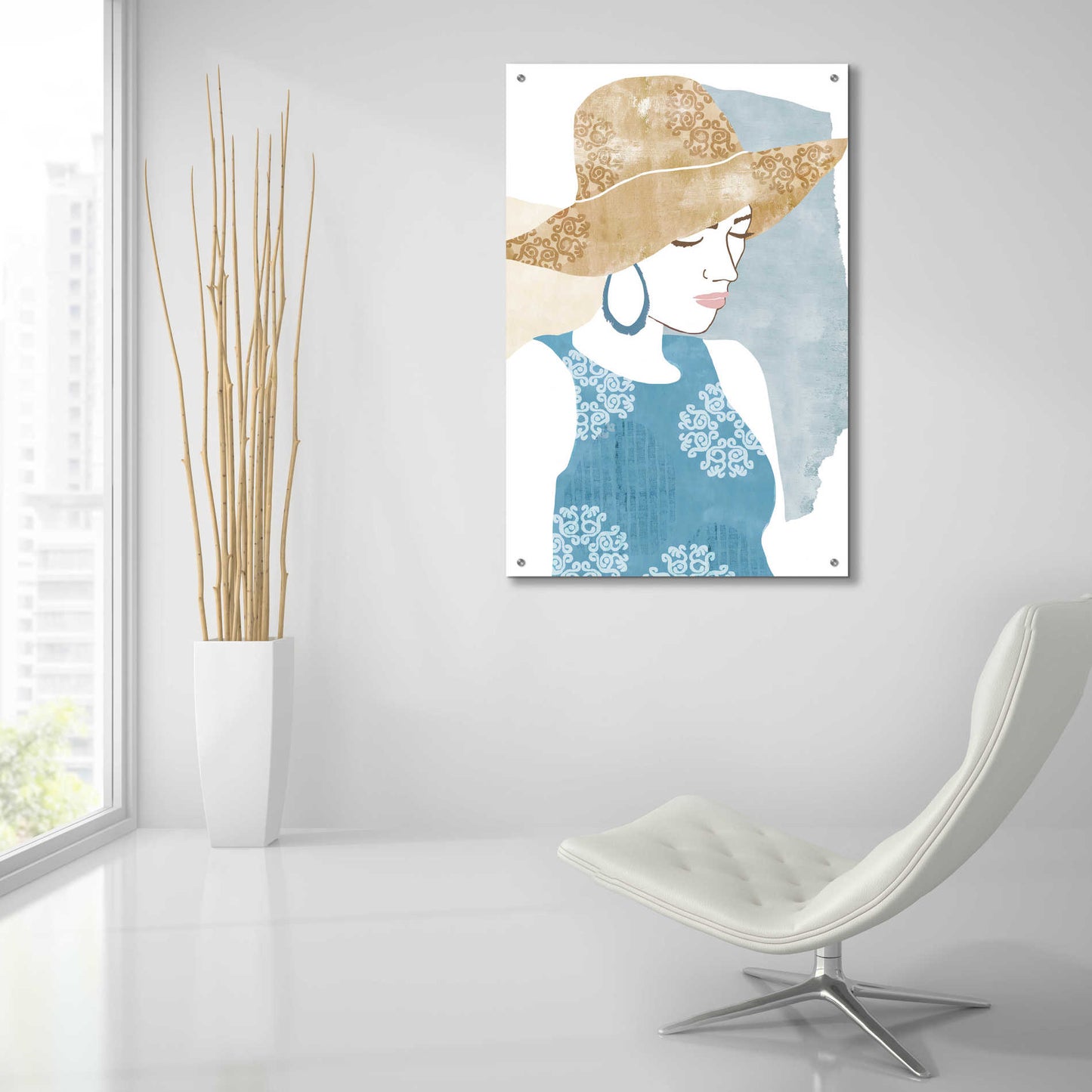 Epic Art 'Chapeau Boho I' by Flora Kouta Acrylic Glass Wall Art,24x36