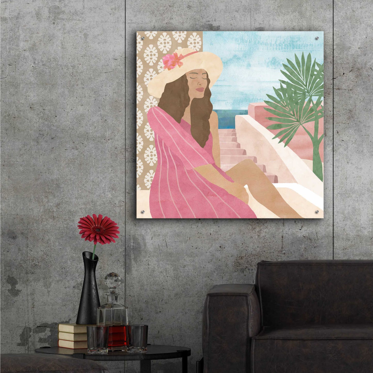 Epic Art 'Mediterranean Holiday II' by Flora Kouta Acrylic Glass Wall Art,36x36