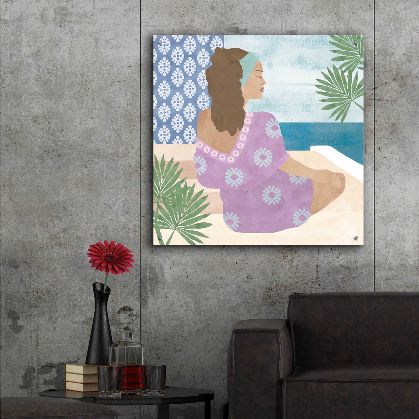 Epic Art 'Mediterranean Holiday III' by Flora Kouta Acrylic Glass Wall Art,36x36