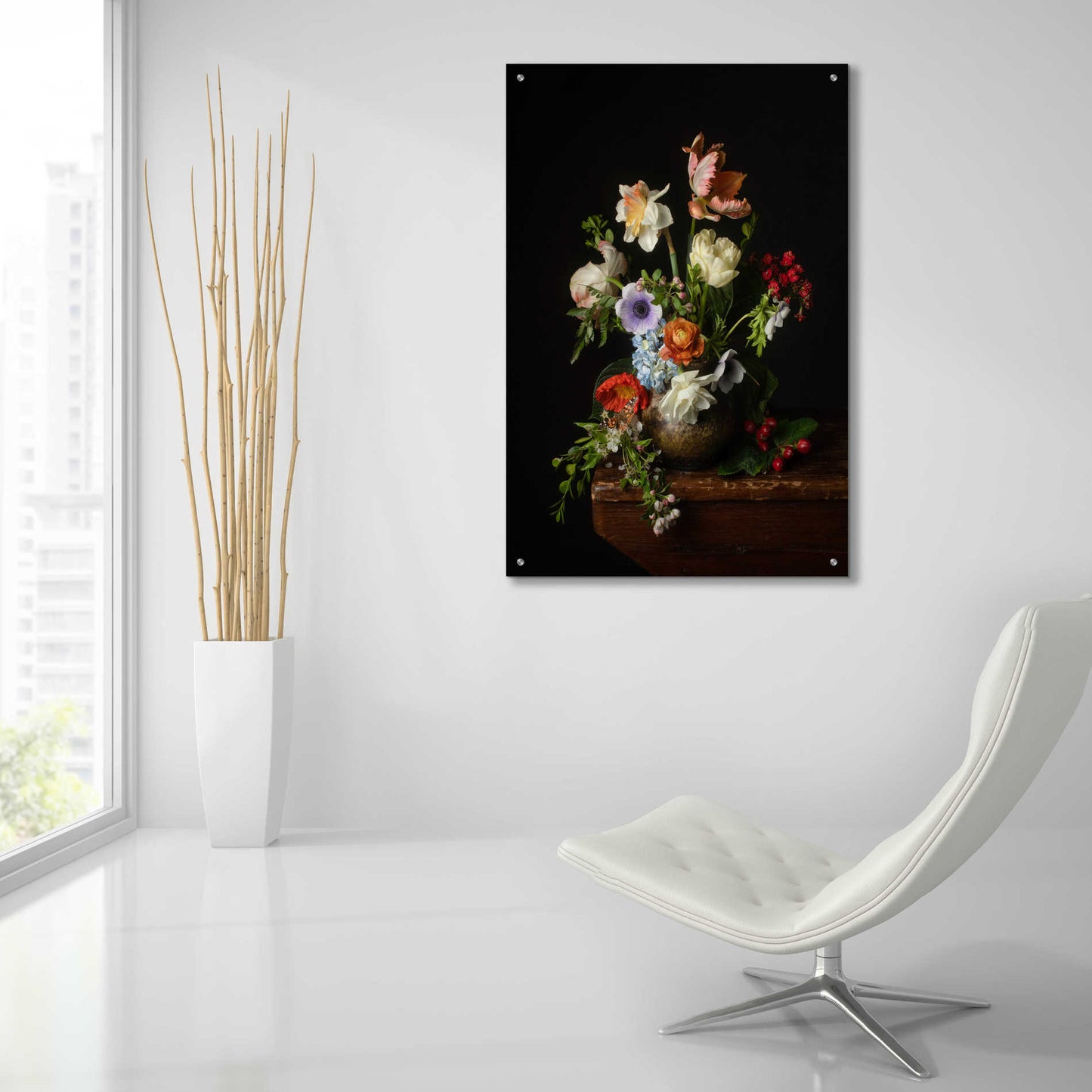 Epic Art 'A Bounty Of Spring Blooms' by Leah McLean Acrylic Glass Wall Art,24x36