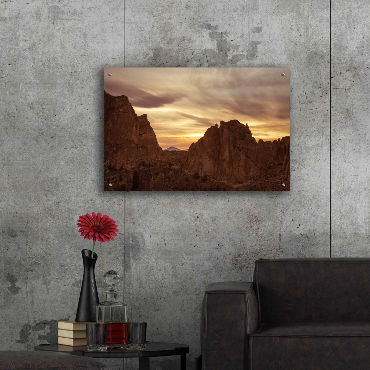 Epic Art 'Sunset On The Rocks' by Don Schwartz, Acrylic Glass Wall Art,36x24