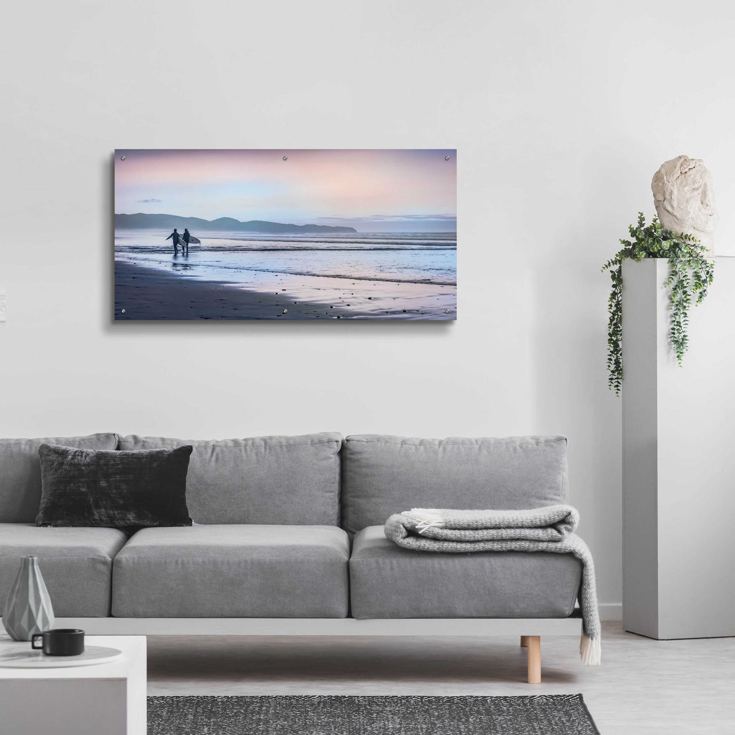 Epic Art 'Two Surfers' by Don Schwartz, Acrylic Glass Wall Art,48x24