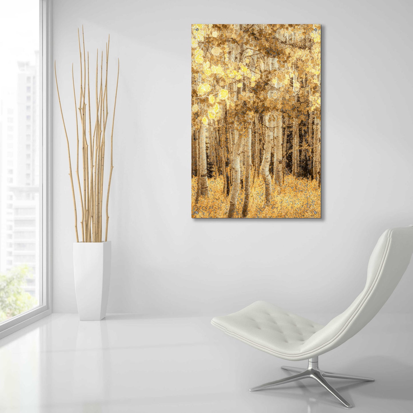 Epic Art 'Aspens In Late Autumn' by Don Schwartz, Acrylic Glass Wall Art,24x36
