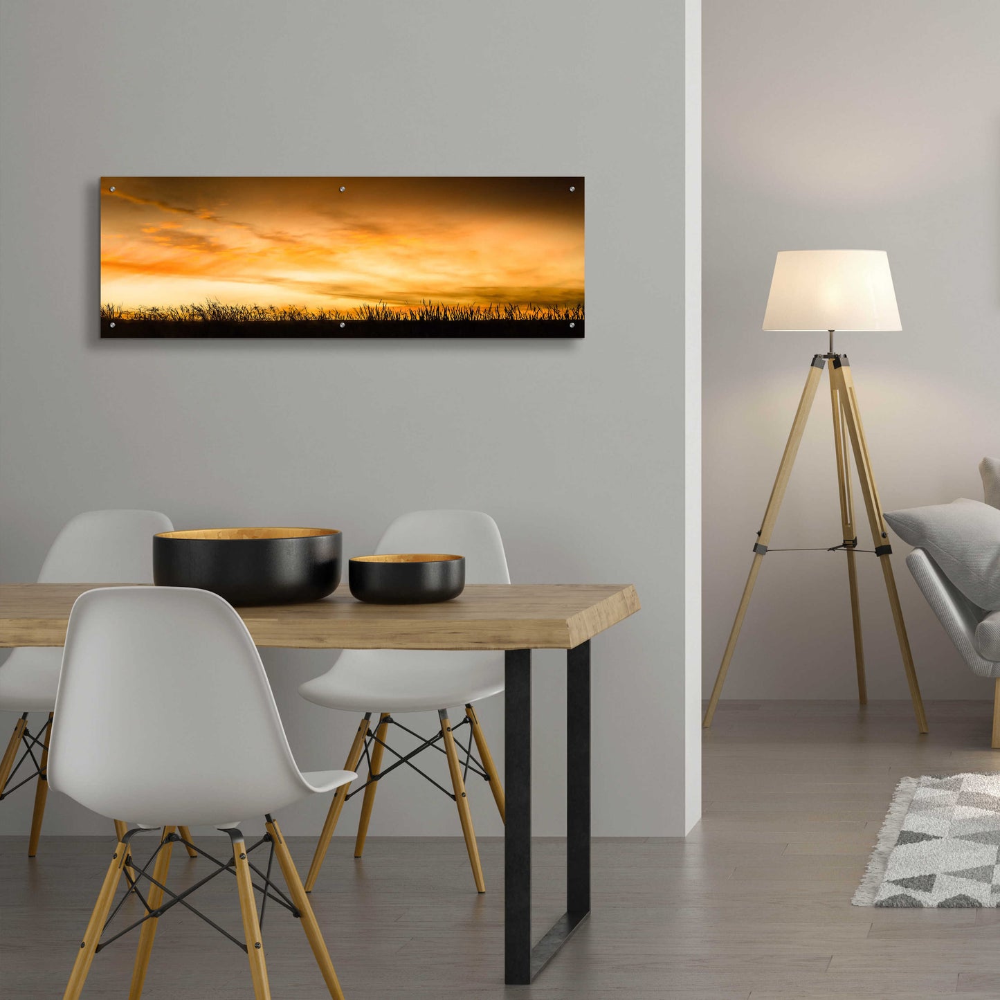 Epic Art 'Pastoral Sunrise' by Don Schwartz, Acrylic Glass Wall Art,48x16