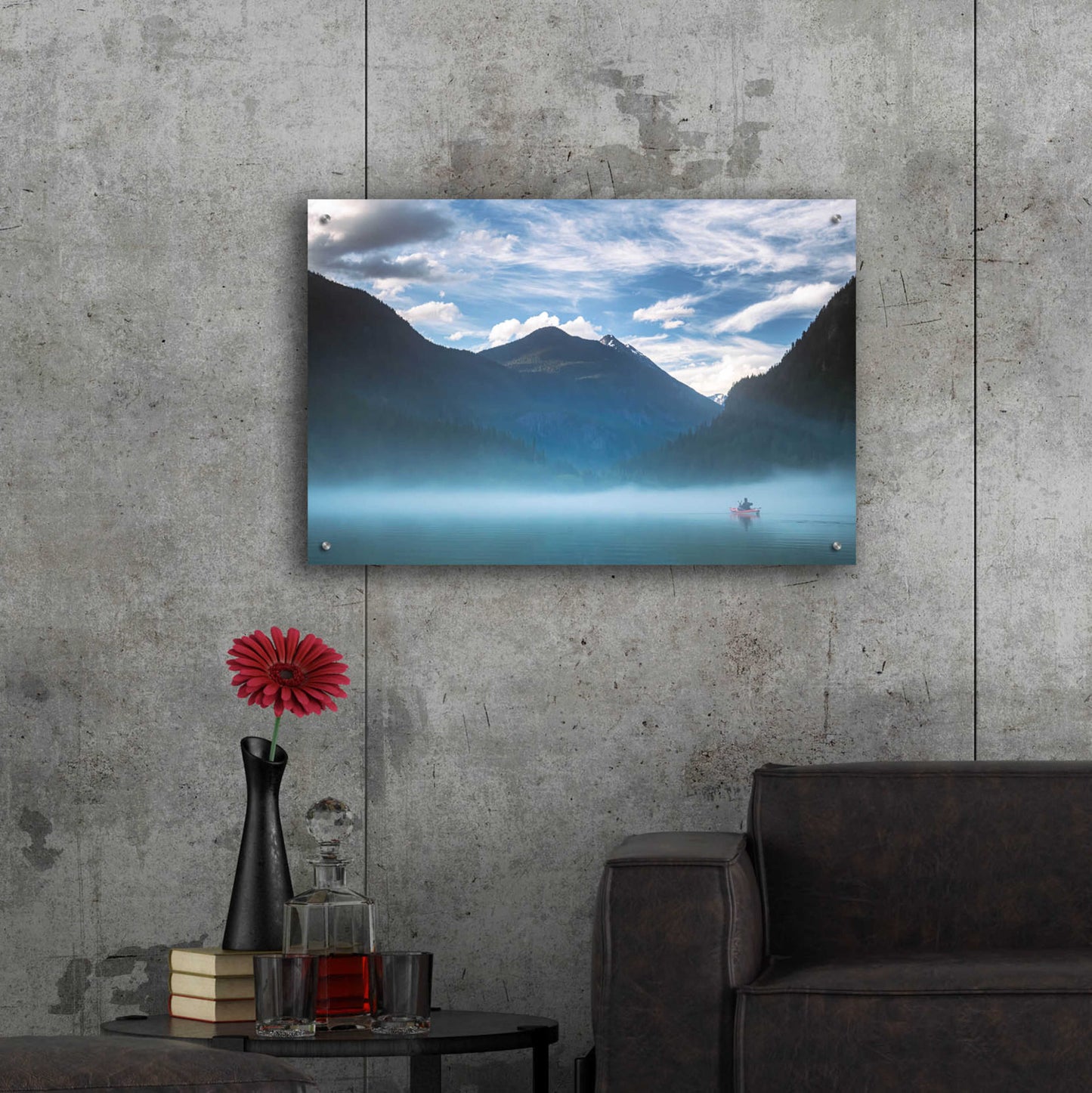 Epic Art 'Paddling Into The Mist' by Don Schwartz, Acrylic Glass Wall Art,36x24