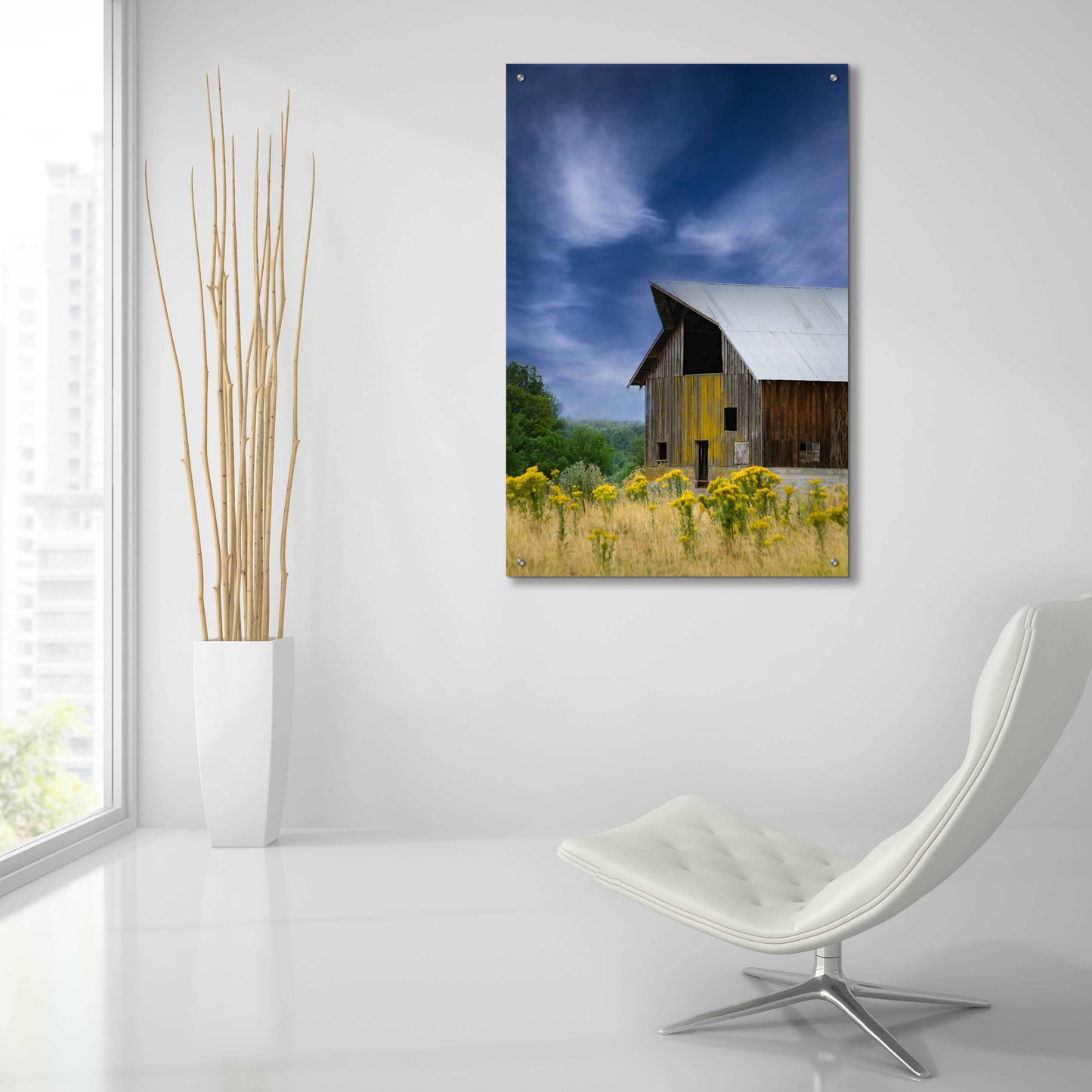 Epic Art 'Old Barn In A Summer Field' by Don Schwartz, Acrylic Glass Wall Art,24x36