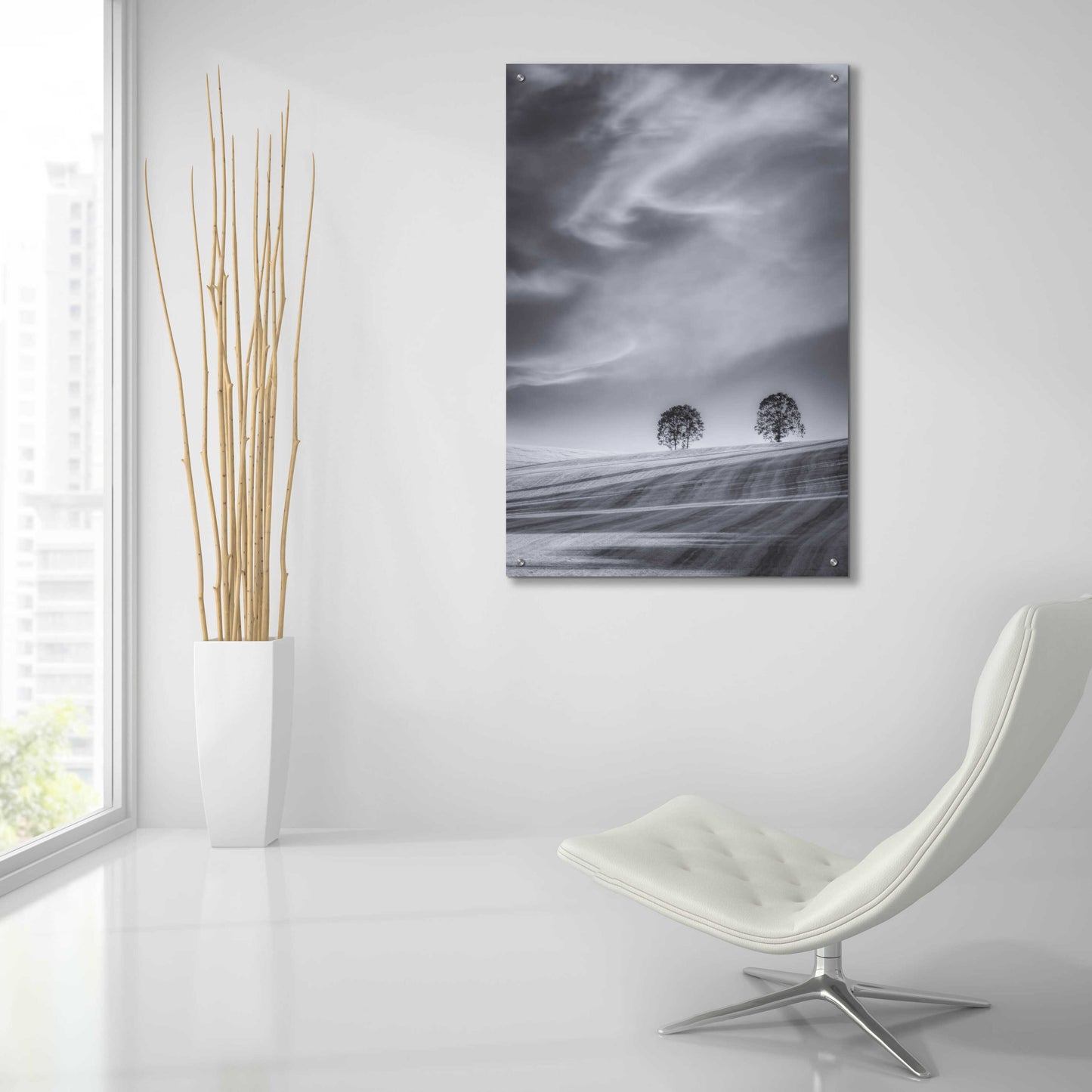 Epic Art 'Two Trees On A Hillside' by Don Schwartz, Acrylic Glass Wall Art,24x36