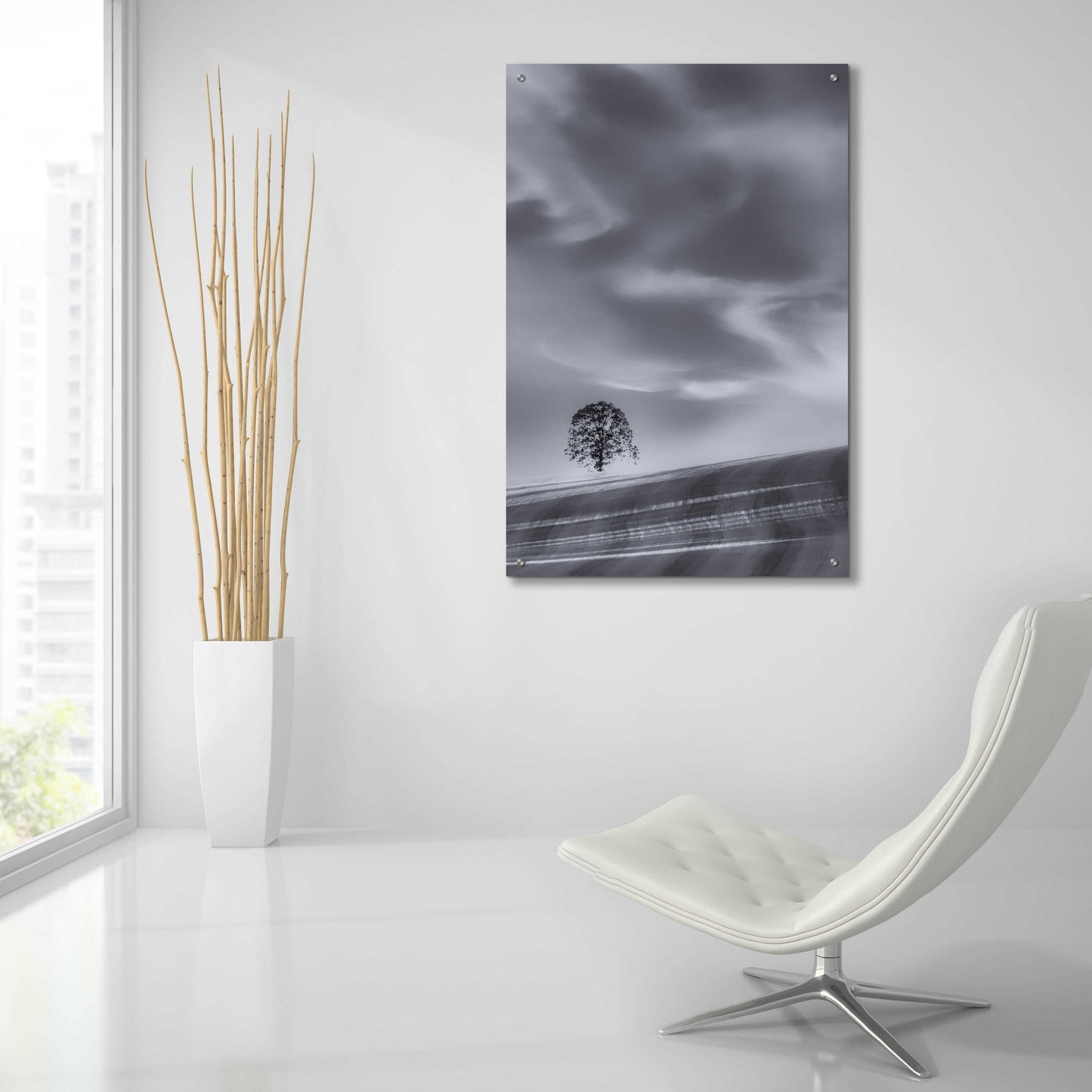 Epic Art 'Lone Tree On A Hillside' by Don Schwartz, Acrylic Glass Wall Art,24x36