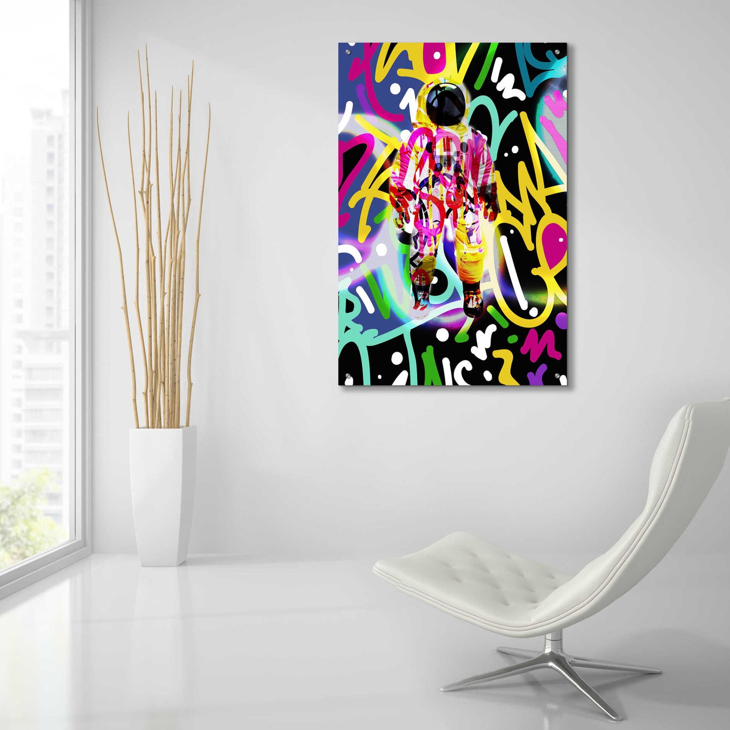 Epic Art 'Colorful Astronaut Graffiti Art 12' by Irena Orlov Acrylic Glass Wall Art,24x36
