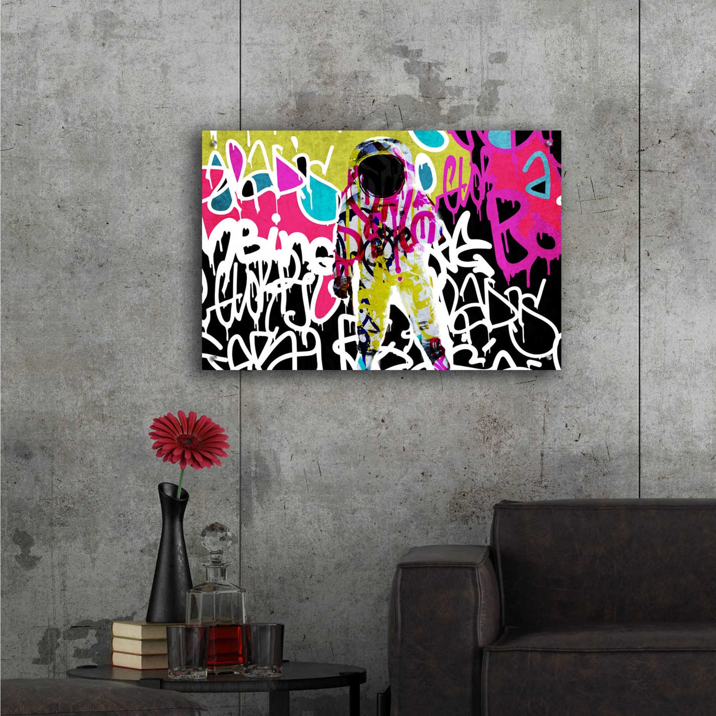 Epic Art 'Astronaut Graffiti Art 5' by Irena Orlov Acrylic Glass Wall Art,36x24
