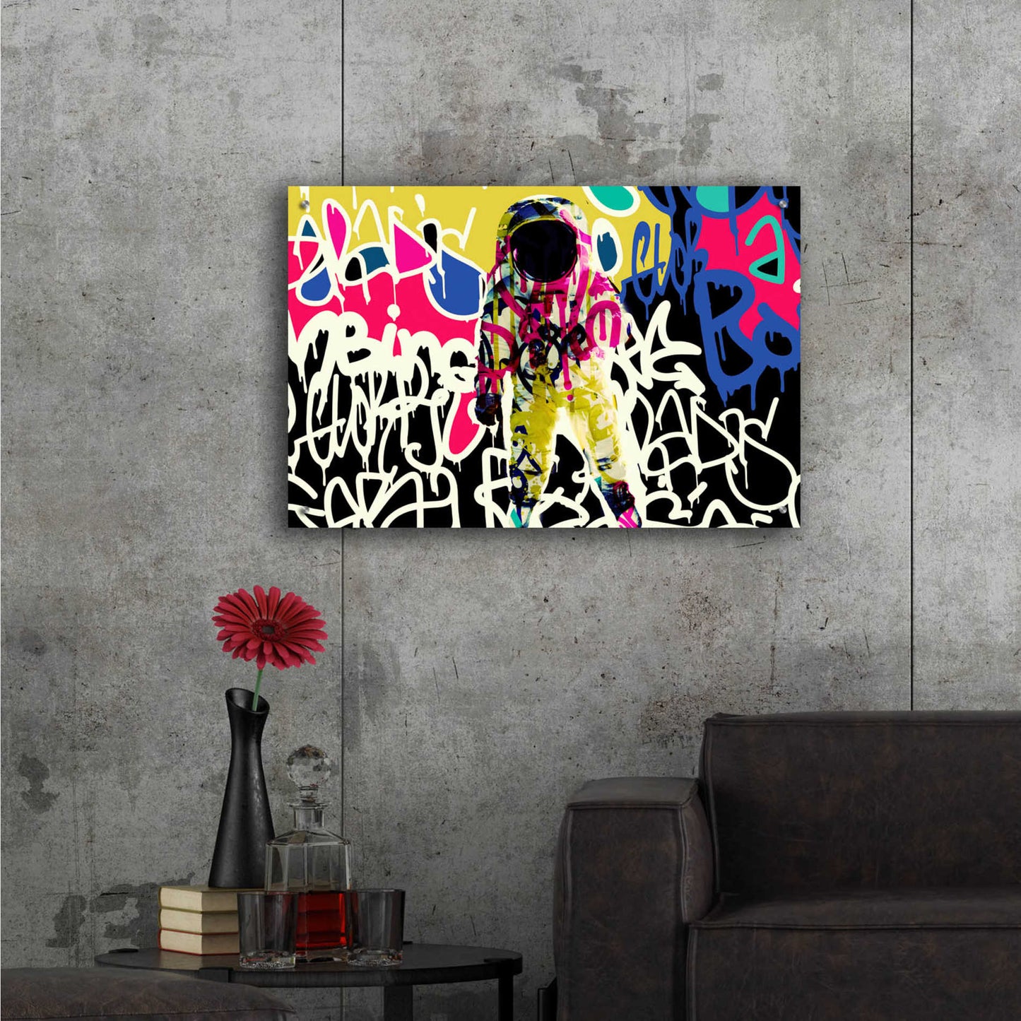 Epic Art 'Astronaut Graffiti Art 17' by Irena Orlov Acrylic Glass Wall Art,36x24