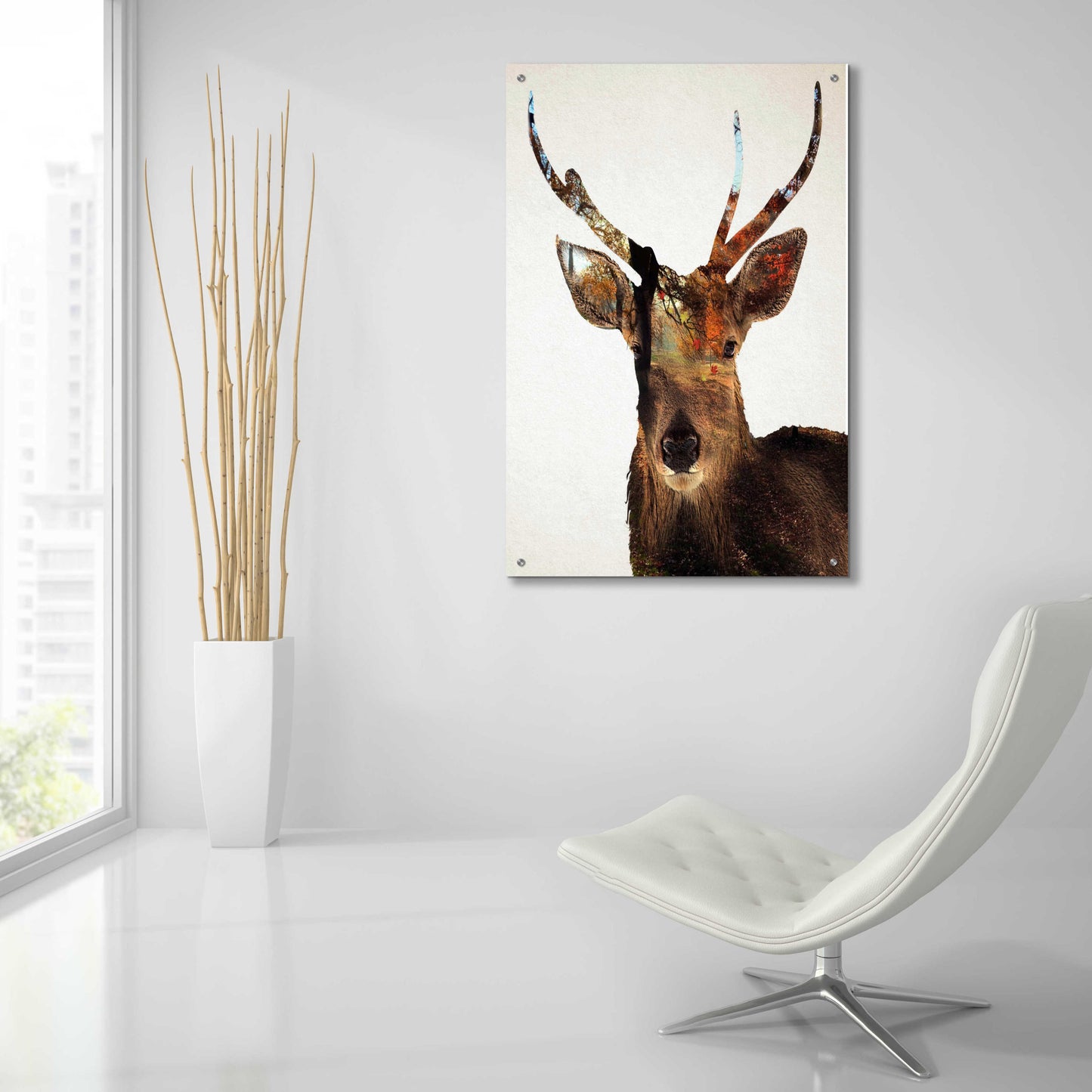 Epic Art 'Stag Forest' by Karen Smith Acrylic Glass Wall Art,24x36