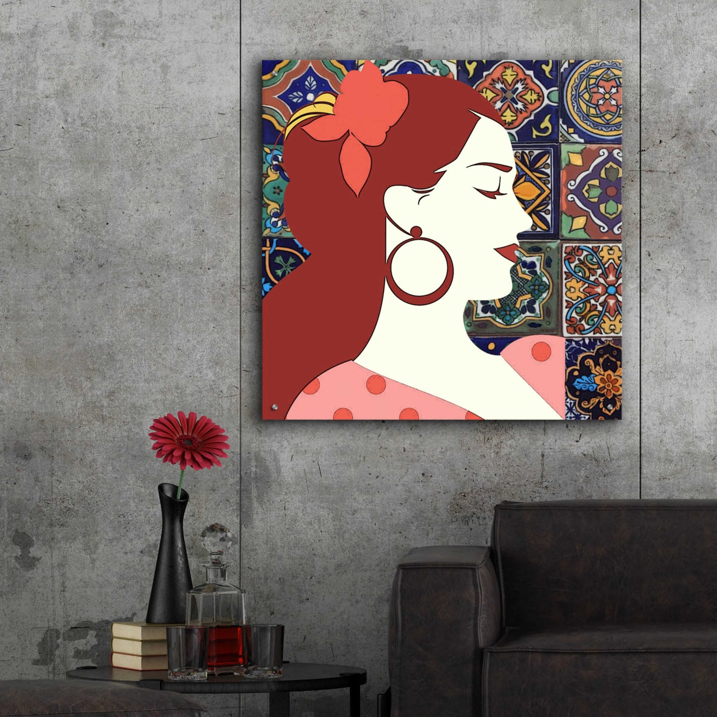 Epic Art 'Senorita 2' by Karen Smith Acrylic Glass Wall Art,36x36