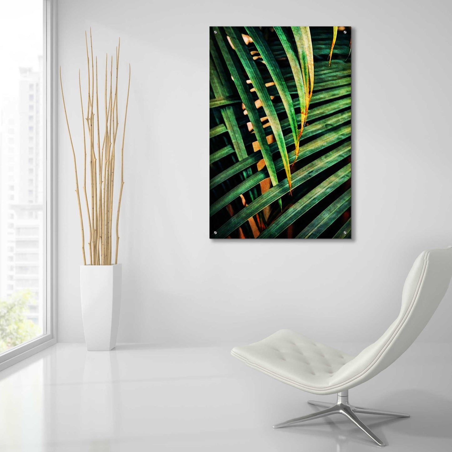 Epic Art 'Beauty Amongst Palms 2' by Ashley Aldridge Acrylic Glass Wall Art,24x36