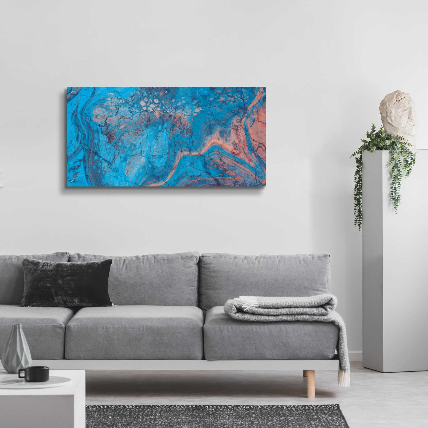 Epic Art 'Craquelure Three' by Steve Hunziker Acrylic Glass Wall Art,48x24