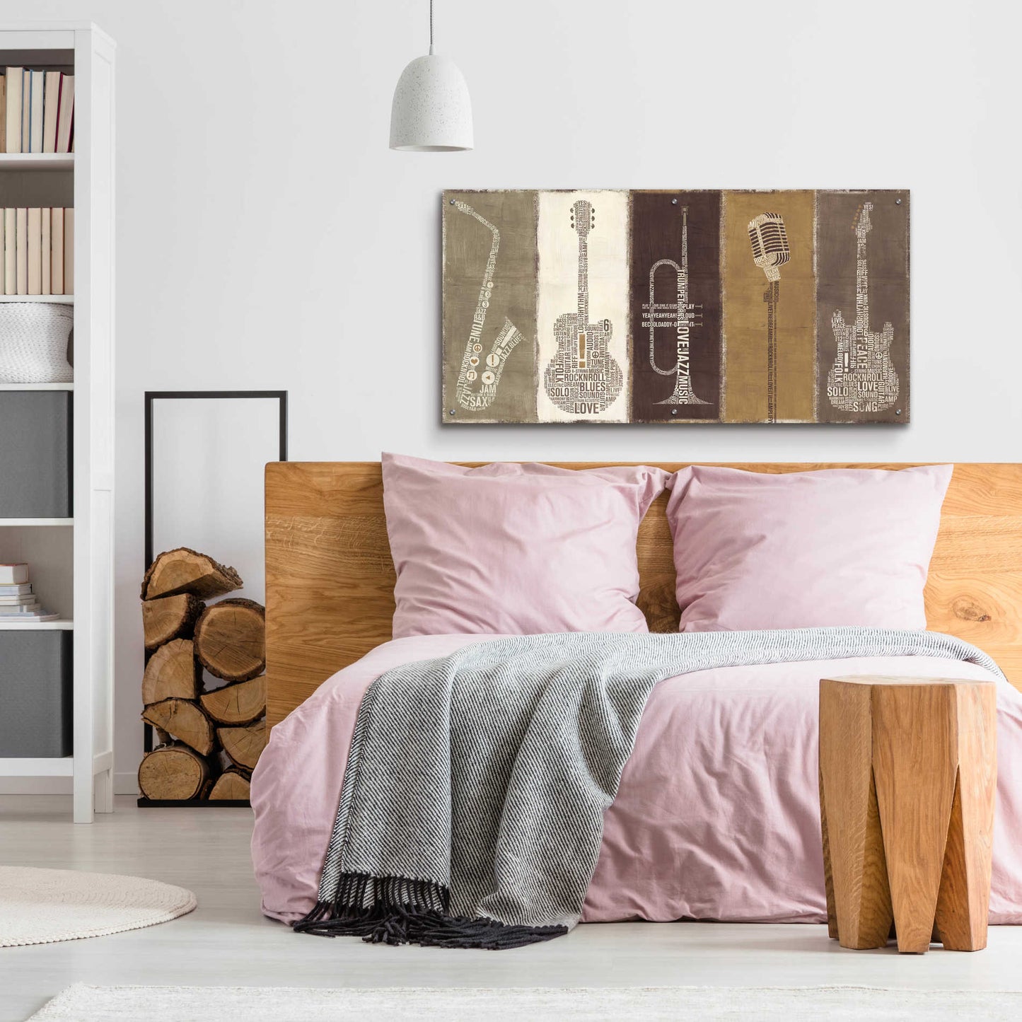 Epic Art 'Type Band Neutral Panel' by Michael Mullan, Acrylic Glass Wall Art,48x24